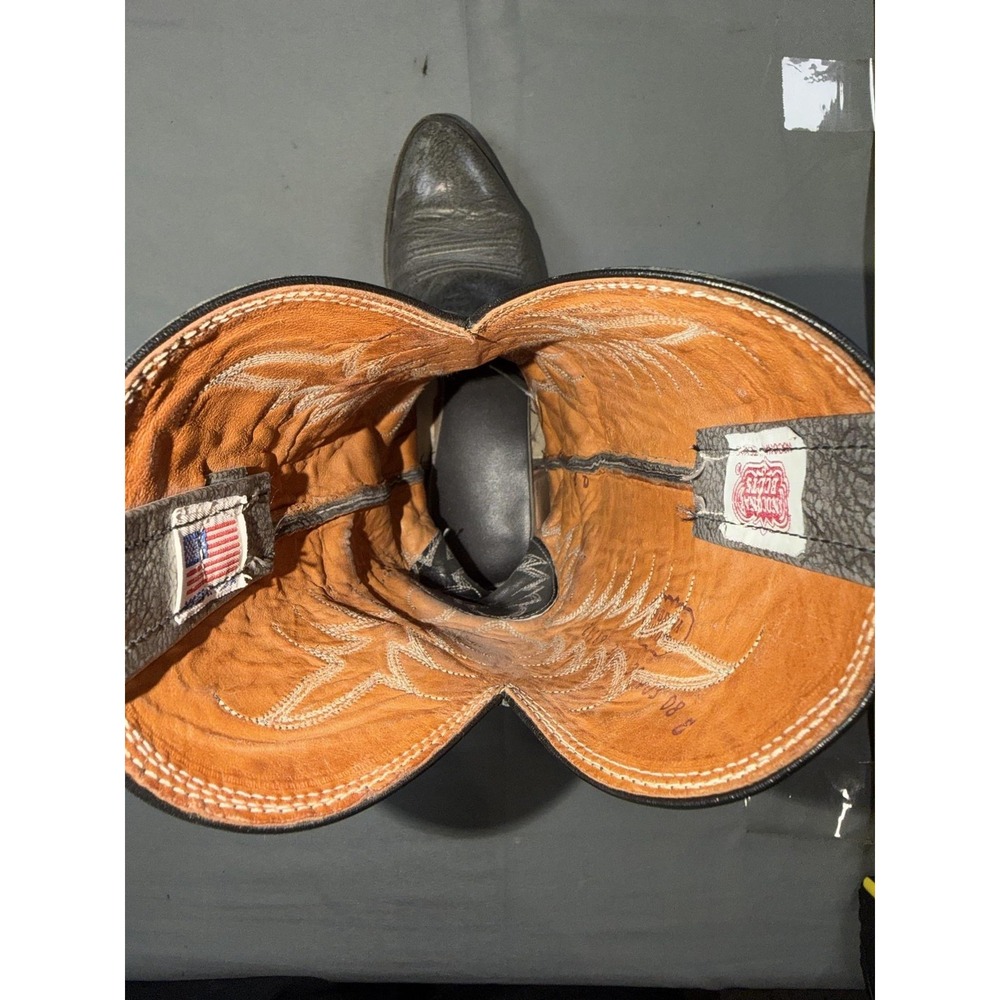 Nocona Western Boots Mens Size 8 Gray Leather Pull On Round Toe USA Cowboy - Picture 13 of 16